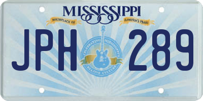 MS license plate JPH289