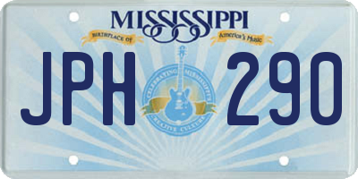 MS license plate JPH290