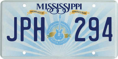 MS license plate JPH294