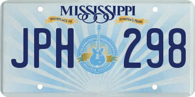 MS license plate JPH298