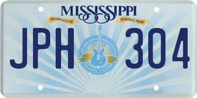 MS license plate JPH304