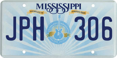 MS license plate JPH306