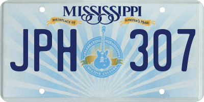 MS license plate JPH307