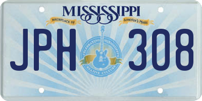 MS license plate JPH308