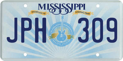 MS license plate JPH309
