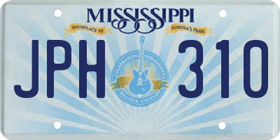 MS license plate JPH310