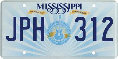MS license plate JPH312