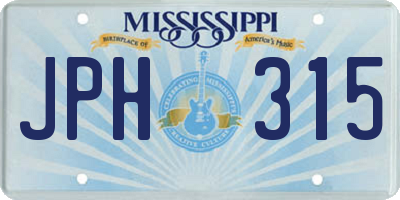 MS license plate JPH315