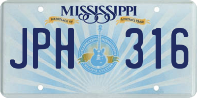 MS license plate JPH316