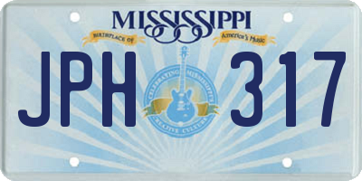 MS license plate JPH317
