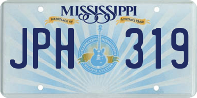 MS license plate JPH319