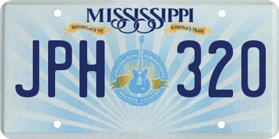 MS license plate JPH320