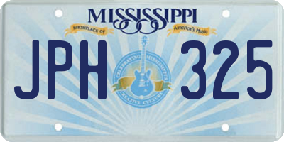 MS license plate JPH325