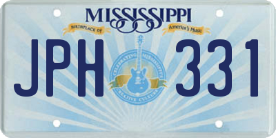 MS license plate JPH331