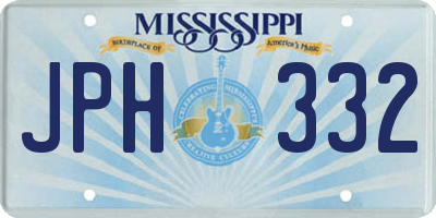 MS license plate JPH332