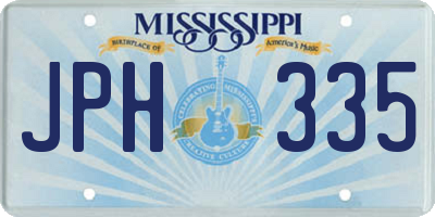 MS license plate JPH335