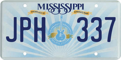 MS license plate JPH337