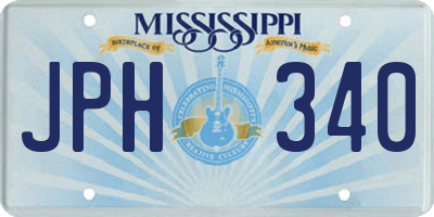 MS license plate JPH340