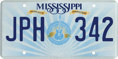 MS license plate JPH342