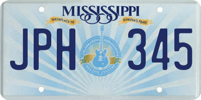MS license plate JPH345
