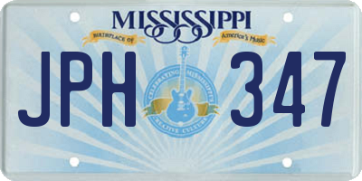 MS license plate JPH347