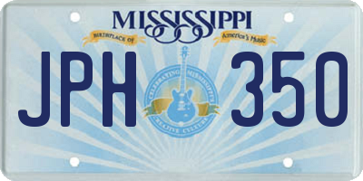 MS license plate JPH350