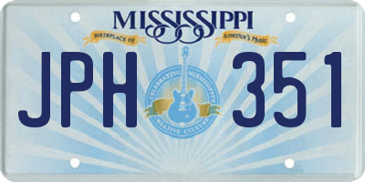 MS license plate JPH351