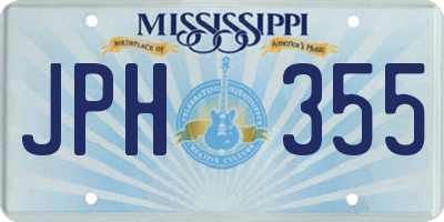 MS license plate JPH355