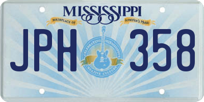 MS license plate JPH358