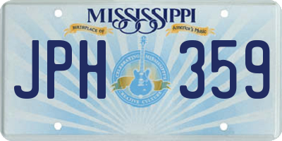 MS license plate JPH359
