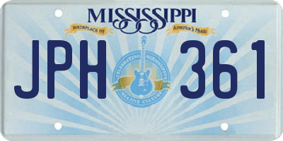 MS license plate JPH361