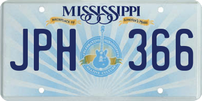 MS license plate JPH366