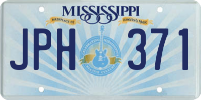 MS license plate JPH371