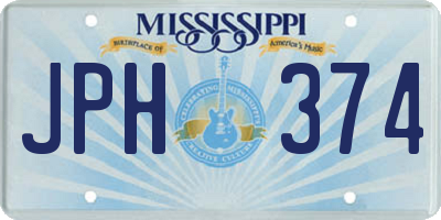 MS license plate JPH374