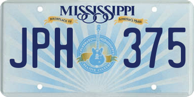 MS license plate JPH375