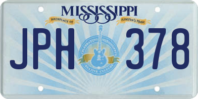 MS license plate JPH378