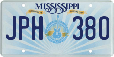 MS license plate JPH380
