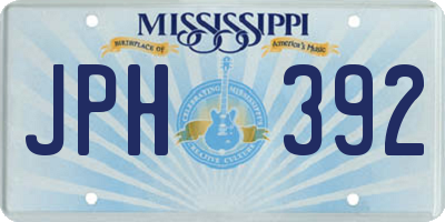 MS license plate JPH392