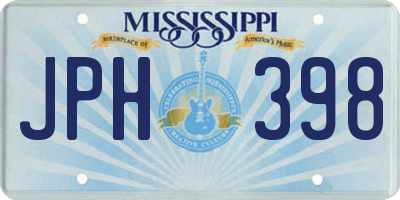 MS license plate JPH398