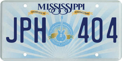 MS license plate JPH404