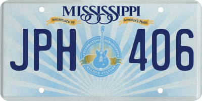 MS license plate JPH406