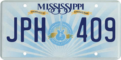 MS license plate JPH409