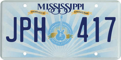 MS license plate JPH417