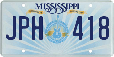 MS license plate JPH418