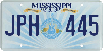 MS license plate JPH445