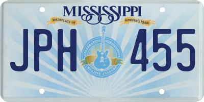 MS license plate JPH455
