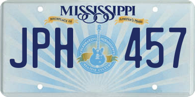 MS license plate JPH457