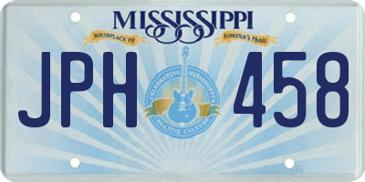 MS license plate JPH458