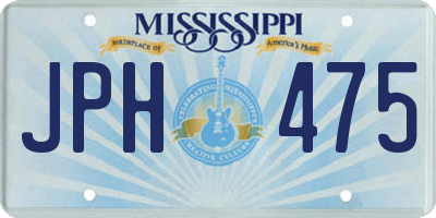 MS license plate JPH475