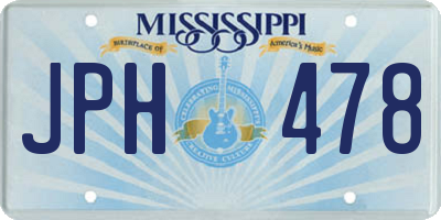 MS license plate JPH478